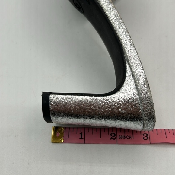 A New Day Silver Metallic Slide on Open Toe Heels Size 8 - Picture 12 of 12